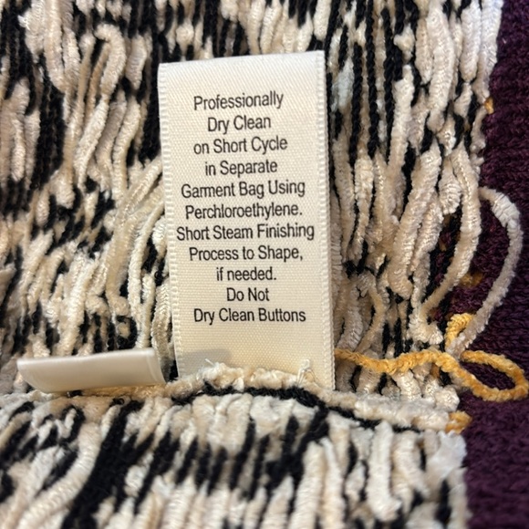 VINTAGE DIA CHENILLE, CARDIGAN SWEATER Abstract Floral Print Size Large - Picture 9 of 11